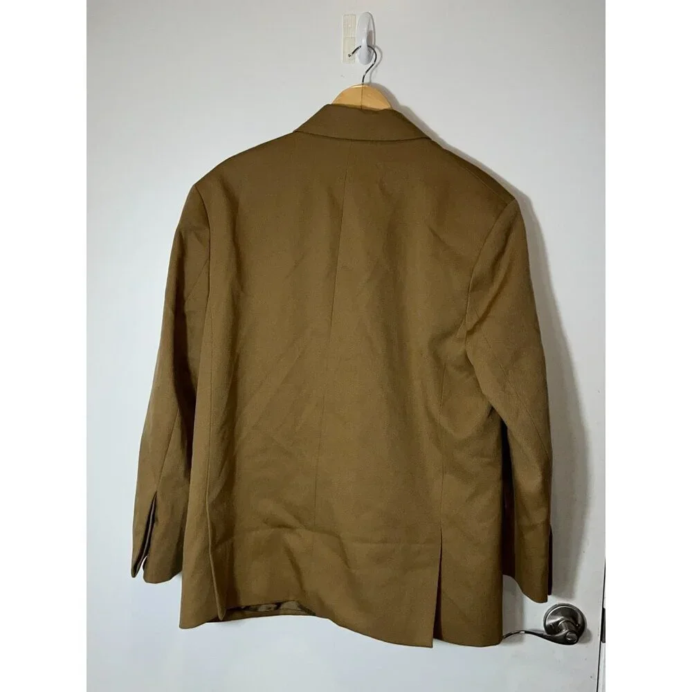 NWT Zara Mens Tan Wool Oversized Blazer Size Large